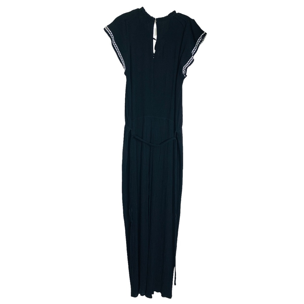 CeCe Crinkle Rayon Jumpsuit 1X Black 3135 - Picture 2 of 11